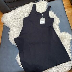 Everlane: NWT Organic Cotton Ribbed Tank Dress. Black.